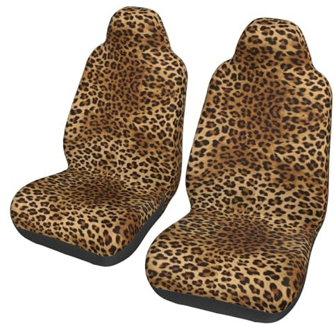 HYSDPUZK Niedlicher Autositzbezug mit Leopardenmuster – Druckdesign in voller Größe, bequemes Polyestergewebe, verbesserter Schutz für Autositze