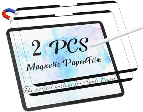 Peslv 2 Pack Magnetische Papierfolie für iPad Pro 13 Zoll 7th (2024, M4), Feel Like Writing Drawing On Paper, Matte Removable Anti Glare Fingerprint Screen Protector Blue Light Filter