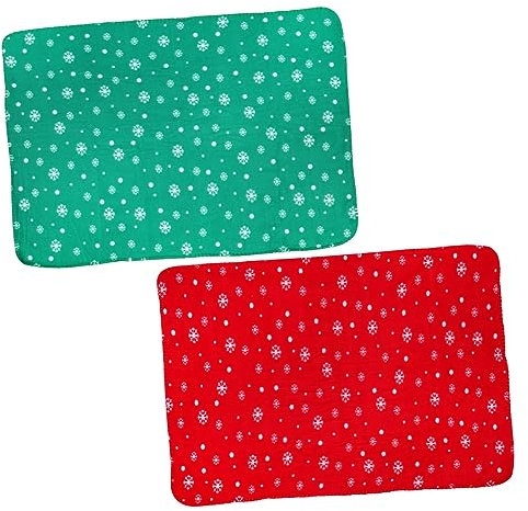 BCOATH 2stücke Weihnachtsmotiv Haustiermatte Für Hunde Und Katzen Warme Fleece-bettauflage rutschfest Für Sofa Und Schlafplatz Weihnachten Dekoration