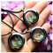 YLLLLY 1-5 Gram Pieces Libia Desert Glass Chips Moldavie Chips Collar for Mujeres Hombres Hombres Natural Crudo Crudo Meteorito Joyería Locket Crystal yllly8569(Color:Blakc rope chain)