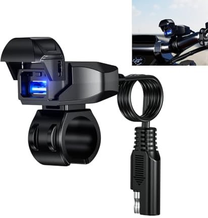 Thlevel 12V Motorrad Ladegerät Steckdose QC3.0 USB mit Schalten Wasserdichter IP66 für 12V-24V