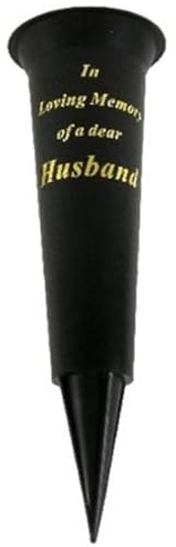 Special Graveside Memorial Grave Spiked Flower Vase In Loving Memory Special Memorial Vase for Graves - Plastic Cemetery Flower Holder with Spike, (2, Husband)