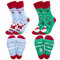 Chalier Cozy 2 Paar Lustige Weihnachtssocken für Herren Damen Weihnachten farbigen gemusterten Weihnachts Strick Crew Socken Geschenk Weihnachtsmann Neuheit Socken, Einheitsgröße
