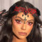 Reaky Serre-tête d'Halloween à fleurs noires - Accessoire de cheveux gothique avec strass pour femme