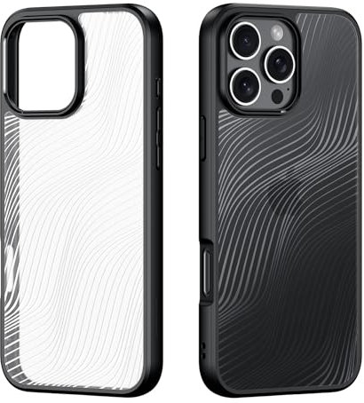 DUX DUCIS for iPhone 16 Pro Max Case, Frosted Translucent Shockproof Protection Phone Cover, Hard Back & Soft TPU Bumper, Slim Matte Protective Cases for iPhone 16 Pro Max (Black)