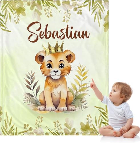 ARRITS Personalisierte Geschenke Babydecke mit Namen, Flanell Kuscheldecke Personalisierte Babydecke Geburt Kinderdecke Namensdecke, Personalisierte Geschenke für Baby Junge und mädchen