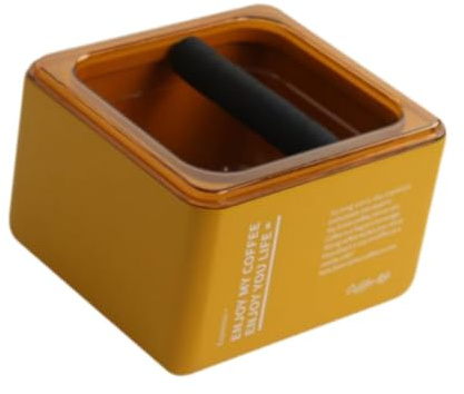 SiaBiced Kaffee Abklopfbehälter, Praktisches Zubehör für Espressomaschinen, Gelb, S