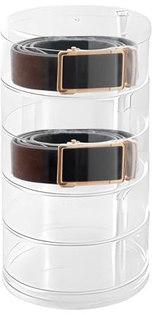 JINGHANGER 5 Ebenen Gürtelorganizer Acryl Aufbewahrung Halter Leder Gürtel Display Gürtelaufbewahrung Aufbewahrungsbox für Gürtel, Uhren und anderes Zubehör 11,5x22 cm