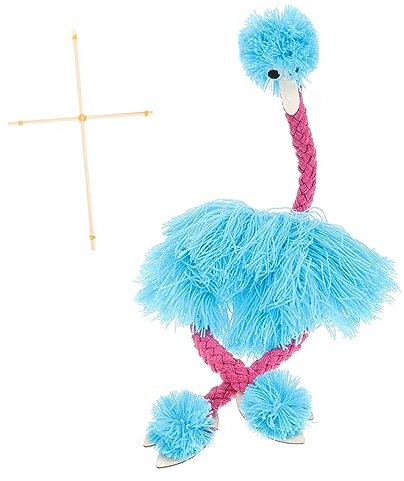 FELTECHELECTR Strauß Plüschtier Marionette Für Junge Mädchen Mit Tierdesign in Leuchtenden Farben Interaktives Spielzeug Fingerflexibilität Und Kreativität