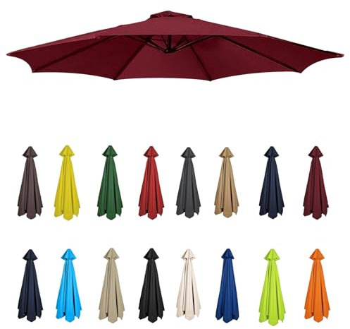 2m-3.5m Replacement Parasol Canopy, Umbrella Replacement Fabric, Garden Umbrella Replacement Cover, Outdoor Replacement Fabric, 6/8 Arms, replacement parasol fabric cover for Garden Umbrella(Burgundy,