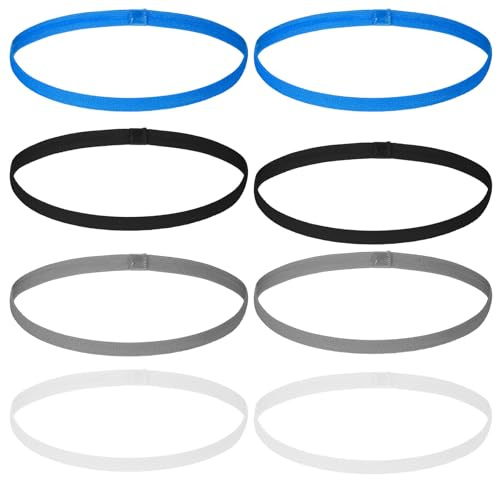 simarro 8 Stück Sport Haarband Dünn für Jungen, Elastische Sport Haarbänder Herren Schweißband Stirnband Antirutsch Stirnbänder für Fußball Yoga Laufen Joggen(4 Farben)
