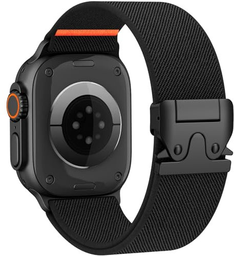 Elastisches Nylon Armbänder für Apple Watch Ultra 3/2/1 Armband 49mm 46mm 45mm 44mm 42mm 41mm 40mm 38mm Herren Damen, Fallschirmverschluss Sport Strap für iWatch Series 11 10 9 8 7 SE 6 5 4 3 2 SE 3