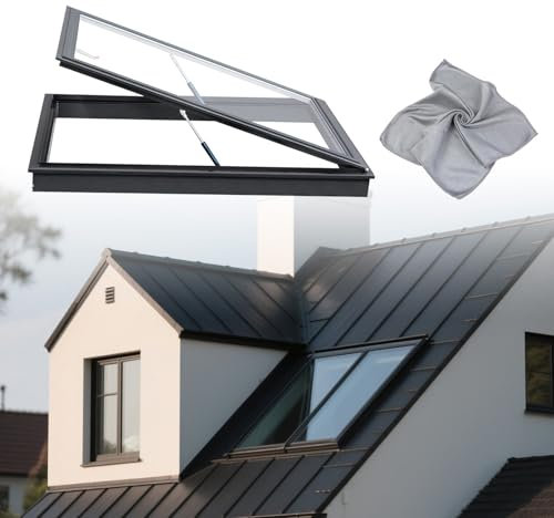 Cxllisionary Finestra da Tetto in Alluminio per Seminterrato, Altamente Sigillata con Vetro Temperato - Lucernario Personalizzabile per Verande E Soffitte(45°,LxW 70x100cm/27.6x39.4in)