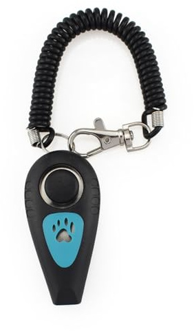 Genérico Trainingsclicker für Welpen, 2-in-1 Clicker für Vögel und Pfeife, Hundepfeife, leises Anrufgerät mit Handgelenkschlaufe für und Vögel