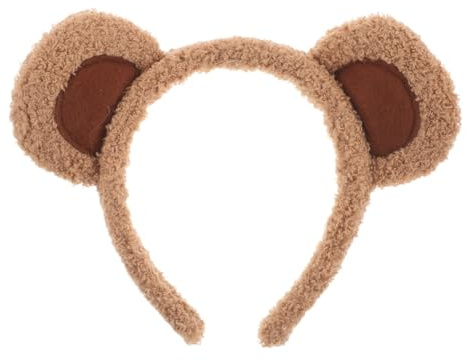 Veemoon Bear Ears Hair Hoops Soft Plush Headband for Adults Cute Plush Animal Ears Headband Brown Bear Costume Hair Accessory for Cosplay Party