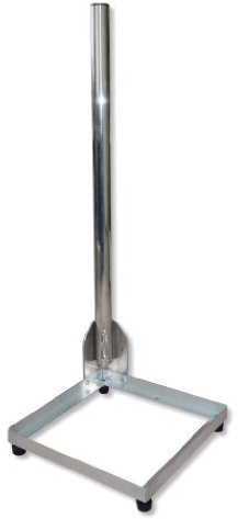 Koscom Balkonständer 40x40 cm | SAT Ständer aus Aluminium | 1m Mastlänge | 50 mm Mastdurchmesser | Plattenständer für Satellitenschüsseln bis 100 cm | Stabiler Standfuß für Balkon & Terrasse
