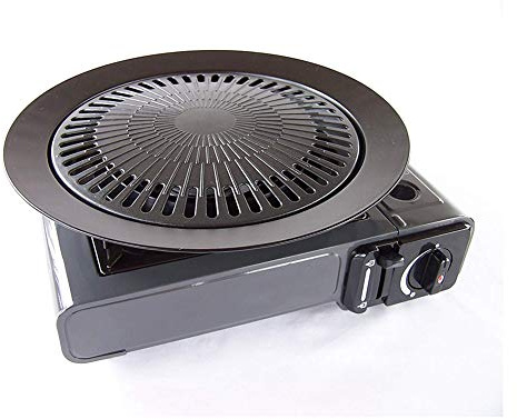 OEBUAFI Round Barbecue Non Stick Grill Plate, Alloy Large Diameter 31.5cm Portable Pan for Indoor Outdoor Barbecue (As Shown)