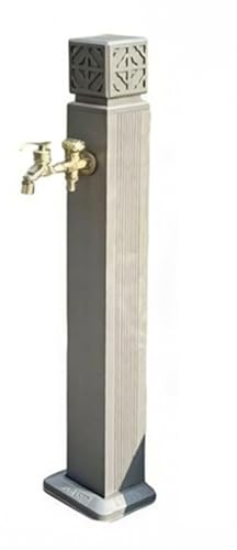 Yidlkecqey Grifo Vertical Exterior de latón Macizo, Resistente a heladas, Columna de Agua Independiente para jardín, Patio y riego de césped(Silver,80cm/31.5in)