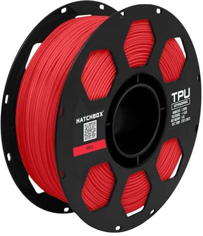 HATCHBOX TPU 3D Drucker Filament, Maßgenauigkeit +/- 0,03 mm, 1 kg Spule, 1,75 mm, Shore 95A, Rot