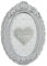 Ambiente Haus Home Sweet Home Ovaler Bilderrahmen grau 15x11cm Herzen Bilderhalter Landhaus NEU