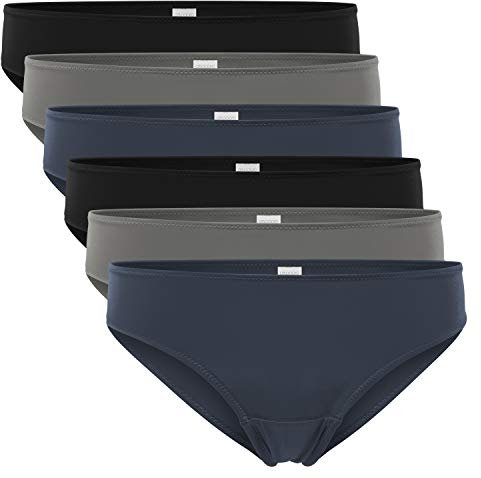 Celodoro Damen Bikini Slip (6er Pack), Klassische Unterhose aus Quick Dry-Fasern - Mix L