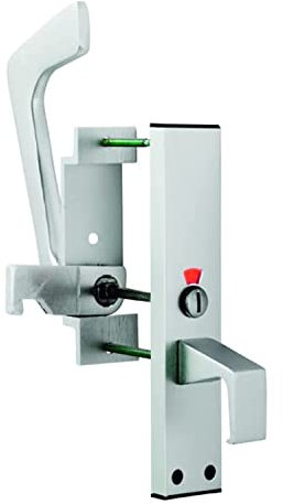 IRONZONE® Disabled Toilet Handle Set, EST9625SAA Satin Anodised Aluminium, Versatile Handle Assembly, Suitable for hinged/Swing or Sliding Doors, Simple Lever Operation