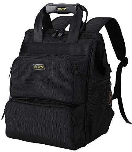Backpack, Electrician Tool Bag, Laptop Compartment, Black,FASITE X516A
