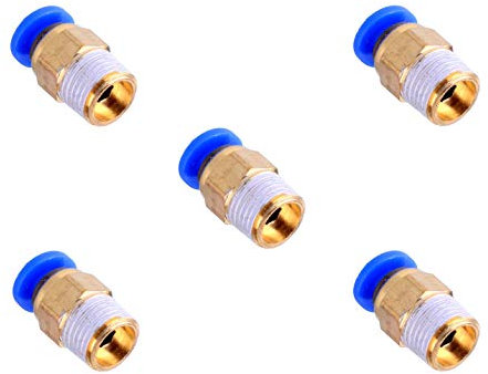 S SIENOC 5 x PC4-M10 Pneumatische Luft gerade Schnellverschraubung 4mm Gewinde M10