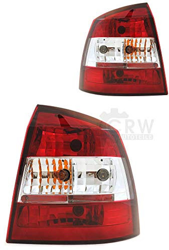 Rückleuchten Set (links & rechts) Astra G 3/5-tür 97-04 klar rot-wiess