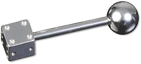 viva-adorno Barbell Piercing Stab Zungenpiercing Würfel Ohrpiercing Stecker Hantel Chirurgenstahl 316L Z443_Zu