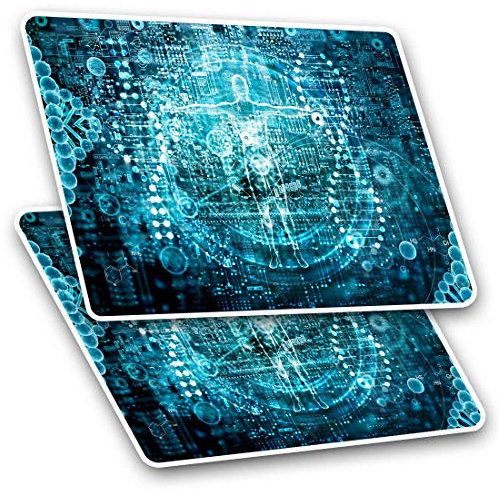 Rectangle Stickers (Set of 2) 10cm - Biotech Computer Science Fun Decals for Laptops,Tablets,Luggage,Scrap Booking,Fridges, #3102