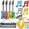 18 Stück Inflatables Gitarre Saxophon Mikrofon Elektronische Orgel Shutter Shading Gläser Musiknotenballon, Aufblasbare Rockstar Set, Musikinstrumente Zubehör für Party Supplies Party Favors Ballons