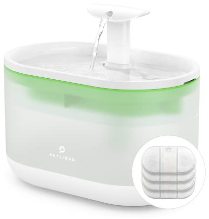 PETLIBRO Trinkbrunnen für Katze Ultraleise, 2,1L Capsule Katzenbrunnen mit Zwei Durchflussmodi, Sichtbarer Wasserstand Trinkbrunnen für Katzen & Hunde mit 4 Filtern