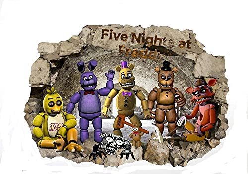 BOARA Fünf-Nächte-bei-Freddys Wandaufkleber FNAF Wandtattoo FNAF Pattern 780mm x 560mm