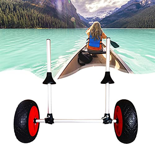 ZhiLianZhao Chariot de Kayak Amovible en Acier Inoxydable, Chariot de Transport Canoe Kayak, Pneus Caoutchouc Pneumatiques Amovibles, pour Remorque Bateau Chariot Surf Bateau