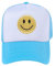 lycycse Smile Face Hat Damen Mesh Neon Trucker Hüte mit Pailletten Smile Patch Preppy Hat Retro Baseball Cap, Blau, Einheitsgr��e
