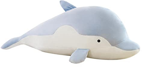 LICHENGTAI Delfin Plüschtier, Simulationsdelphin Plüschtiere Delfin Kuscheltier Delphin Kissen Schöne Gefüllte Weiche Tier Umarmungskissen Delphin Puppen Spielzeug für Kinder Geburtstagsgeschenk, Blau