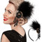 Dilunave Feder Stirnband Flapper Haarreif Kopfschmuck 1920er Jahre Haarschmuck für Damen Vintage Stirnband mit Kristall Accessoires für Frauen Kunst Deko Schönheitswettbewerbe Thema Party