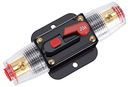 Disyuntor de Audio para Coche DC 12V - 24V 20A Interruptor de Portafusibles Automático para Coche Barco Motocicleta