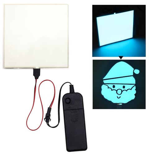NWpangu Pannello luminoso elettroluminescente EL fai da te, lampada di carta tagliabile per decorazione festiva/cosplay/segnali di avvertimento, luce blu ghiaccio (10 cm x 10 cm)