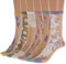 IYOU Femmes Transparent Chaussettes Rose Fleur Voir à Travers Chaussettes Transparent Mince Elastique Dentelle Maille Cheville Chaussettes(6 Paires)