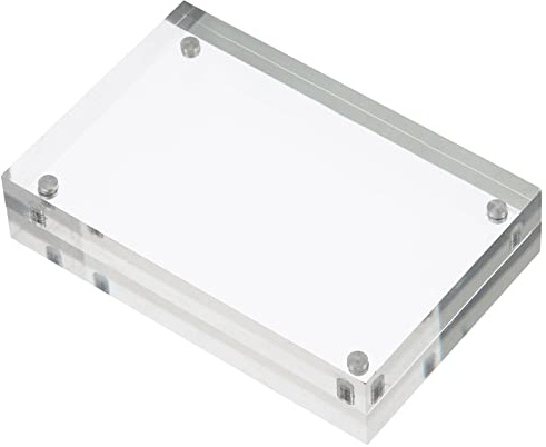 PATIKIL 2.4 x 3.5 x 0.8 Acrylic Picture Frame, Magnetic Photo Frames Display Double Sided for Family Home Office, Clear