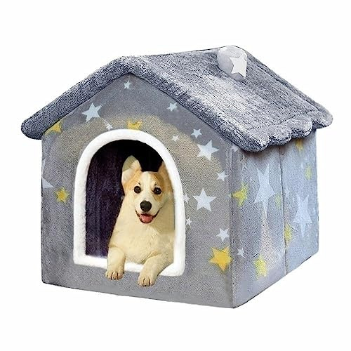 Hundehütte für den Innenbereich, faltbar, weich, warm, Katzennest, Welpenhöhle mit Kissen für kleine, mittelgroße und große Hunde, Katzen (L-innerhalb von 13,6 kg)