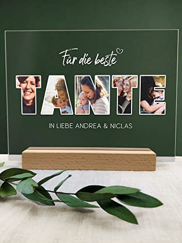 Tante Geschenk Acryltafel Foto Geschenk - Personalisierte Geschenke, Familien Geschenk, persönliches Geschenk, Fotoalbum aus Glas, Fotogeschenke, Eigenes Foto, die schönsten Momente - Tante Geschenke
