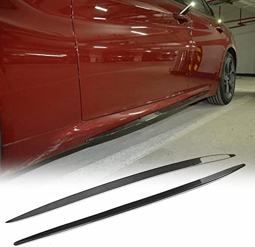 XUETAO Carbon Fiber Side Skirts fits for Alfa Romeo Giulia Base& Sport Sedan 2015-2022 CF Under Door Rocker Panels Side Trim Spoiler Side Skirt