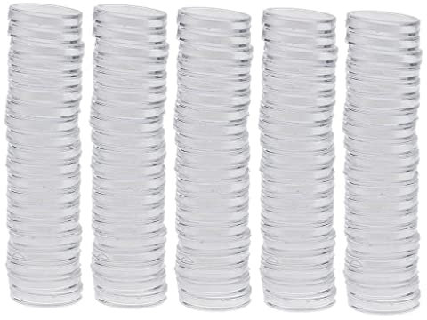 zalati Lot de 100 porte-capsules ronds en plastique pour collection de pièces de monnaie - 22 mm