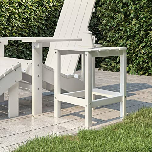 Yolola Adirondack-Gartentisch Adirondack Stuhl Gartenstuhl Holz Relaxsessel Adirondack Gartenstuhl Deckchair Balkonstuhl Gartenliege Weiß 38x38x46 cm HDPE