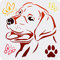 FINGERINSPIRE Hundeschablone 30x30 cm Ausgehöhlte Malschablone Labrador Hundeschablone Schmetterlingsschablone Hundepfotenabdruck Zeichenschablone Kunststoff PET Schablone Für Wand Boden Dekoration