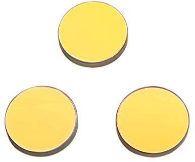 K9 Vergoldete Reflektionslinse CO2 Laserspiegel, LD-Teemm 25 mm vergoldete K9 CO2-Linse, für CO2-Lasergravur-Schneidemaschine, Durchmesser: 25 mm, Stärke: 3 mm, 3 Stück CS/Pack