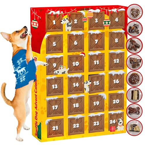 Hunde Adventskalender 2025 – Premium & Leckere Hundesnacks – Halten Sie Ihren Hund Die Ganze Weihnachtssaison Begeistert – 8 Verschiedene Leckereien
